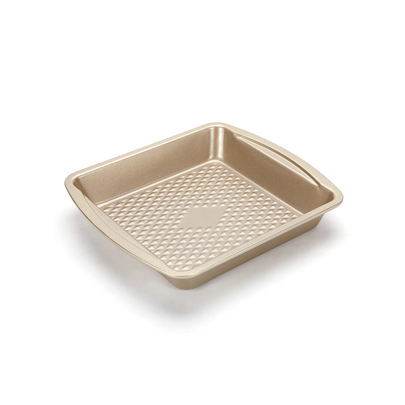 CH-6R2623L Square Gold Diamond Base Cake Pan