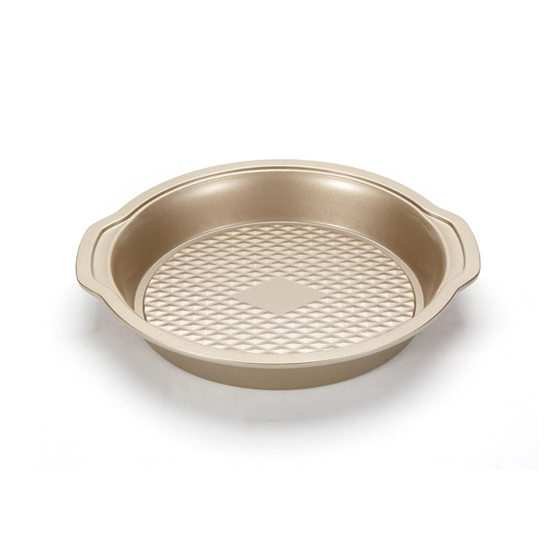 CH-6R2826L Round Gold Diamond Base Cake Pan