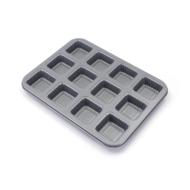 12 Cup Square Ripple Muffin Pan