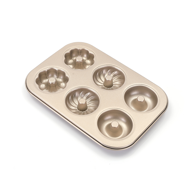 6-Cavity 3 Shapes Carbon Steel Donut Pan