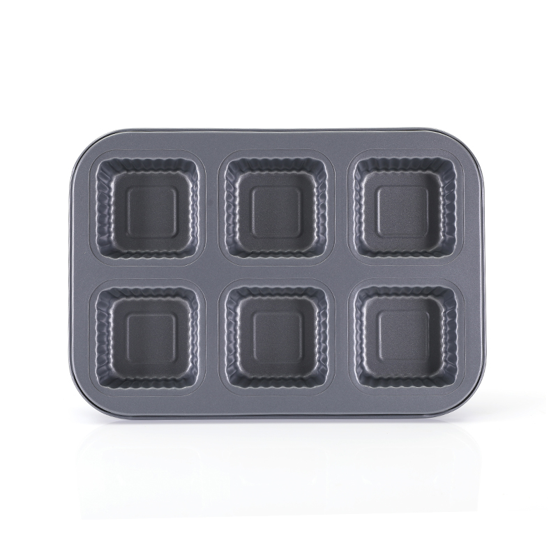 6 Cup Square Ripple Muffins Pan