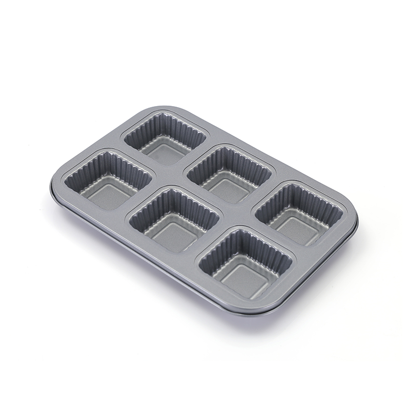 6 Cup Square Ripple Muffins Pan