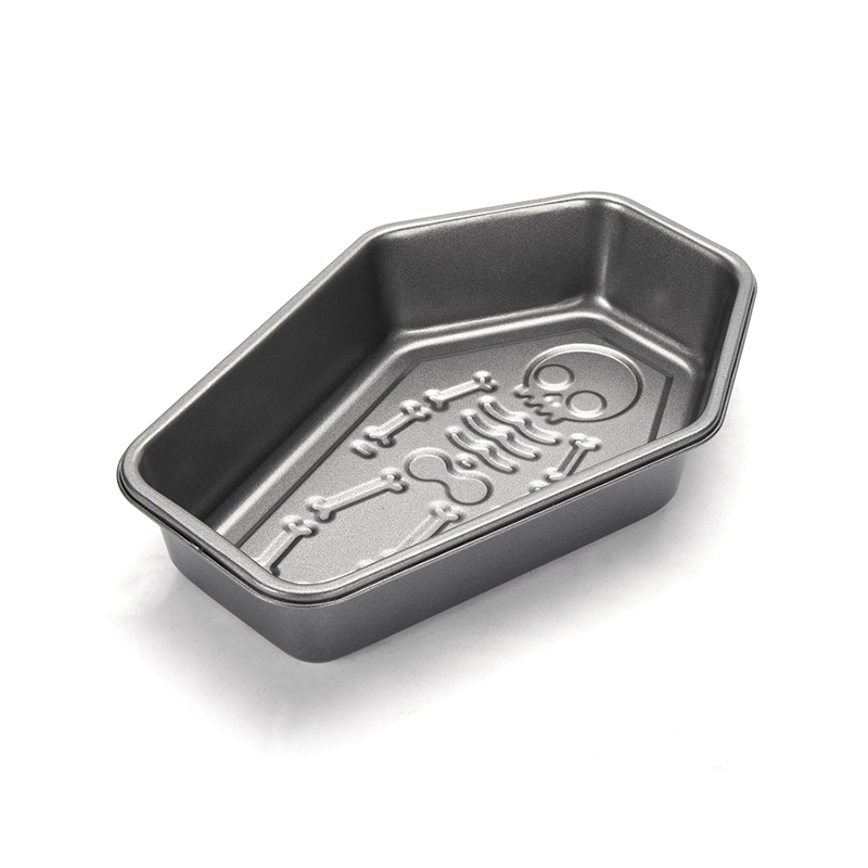 CH-0042 Halloween Skeleton Bones Coffin Baking Pan