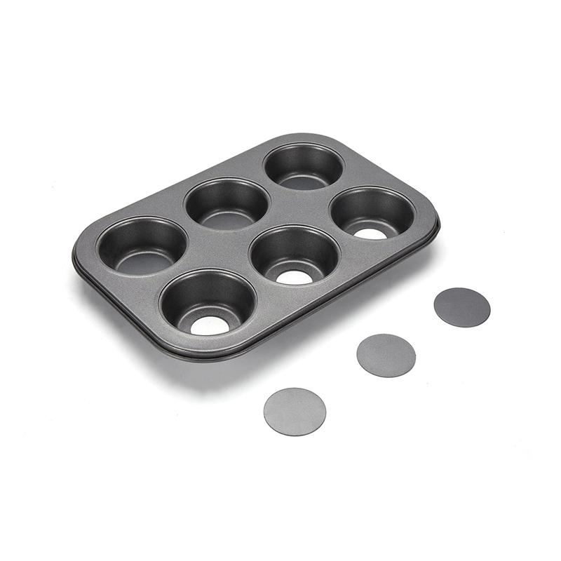 CH-B004T 6 Cup Muffin Pan with Removable Bottom